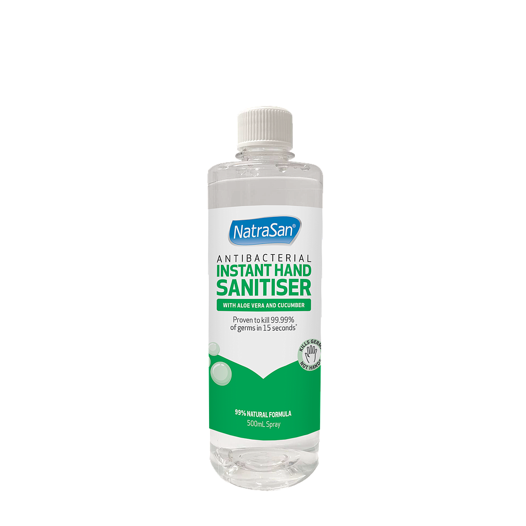 NatraSan Antibacterial Instant Hand Sanitiser with Aloe Vera and Cucumber Spray 500ml Spray/Refill