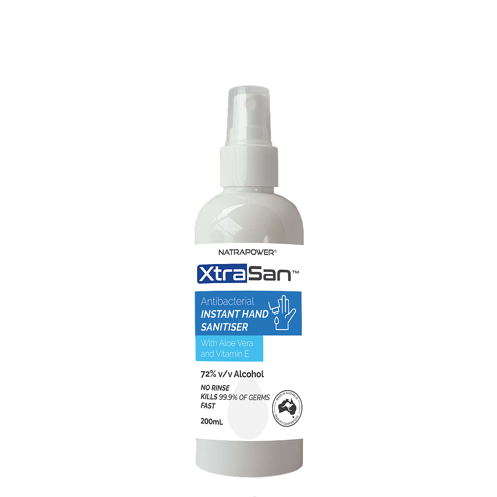 [100929] NatraPower XtraSan Anti-Bacterial Hand Sanitiser 72% Alcohol Liquid 200ml